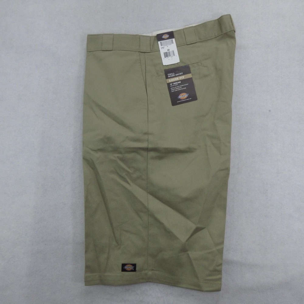 Dickies Twill Work Shorts Mens 44 Beige Loose Fit 15 Inseam Cell Pocket New